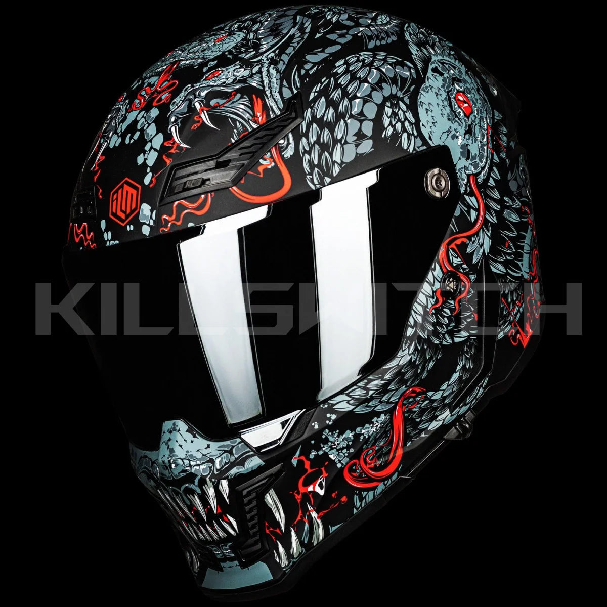 ILM Full Face Motorcycle Helmets Racing Helmet Model MF509 - Mythology-red / Small - Hot Sale