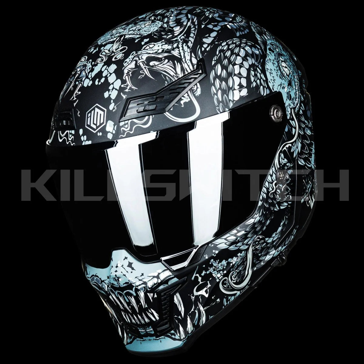 ILM Full Face Motorcycle Helmets Racing Helmet Model MF509 - Mythology-silver / Small - Hot Sale