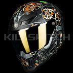 ILM Full Face Motorcycle Helmets Racing Helmet Model MF509 - Super-mecha-gold / Small - Hot Sale