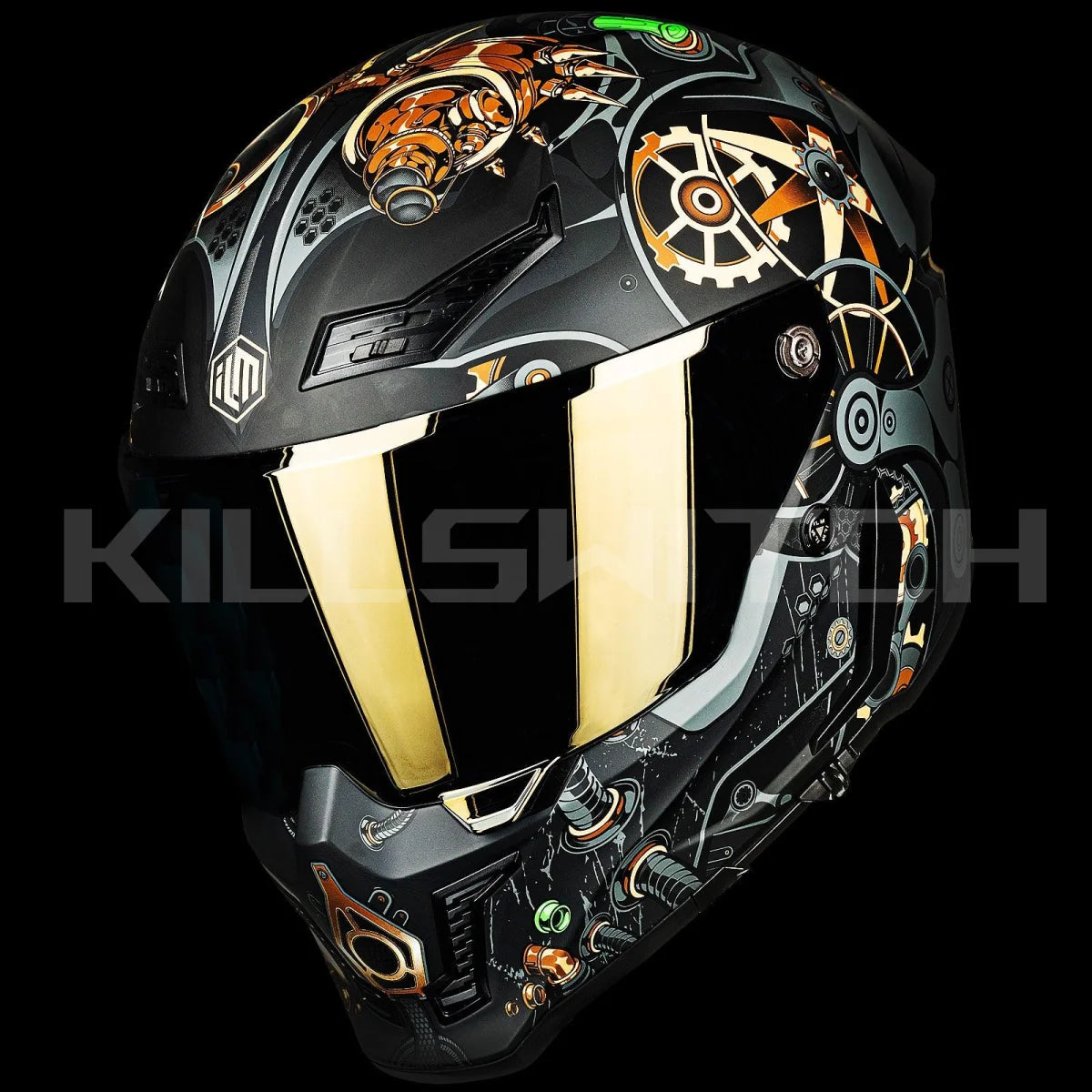 ILM Full Face Motorcycle Helmets Racing Helmet Model MF509 - Super-mecha-gold / Small - Hot Sale