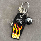 METALIZE™ Vintage Motorcycle Handmade Embroidered Keychain - B NO KEYS - decor
