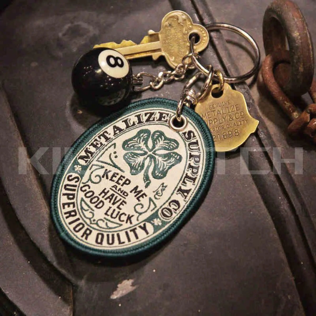 METALIZE™ Vintage Motorcycle Handmade Embroidered Keychain - D NO KEYS - decor