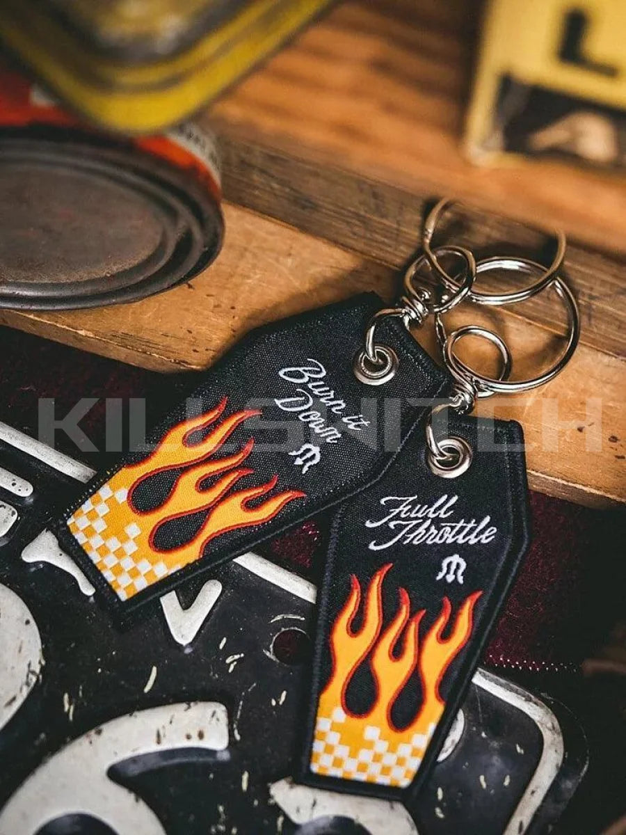 METALIZE™ Vintage Motorcycle Handmade Embroidered Keychain - decor