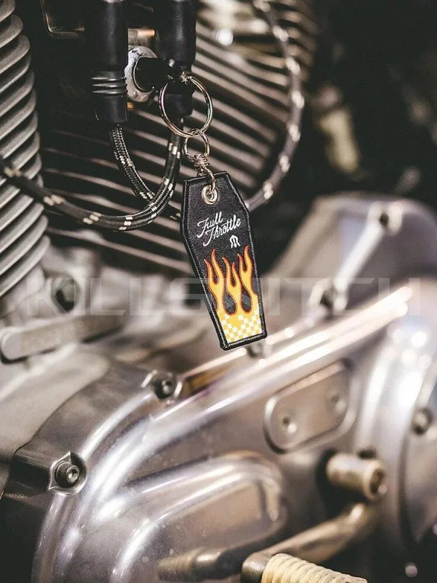 METALIZE™ Vintage Motorcycle Handmade Embroidered Keychain - decor