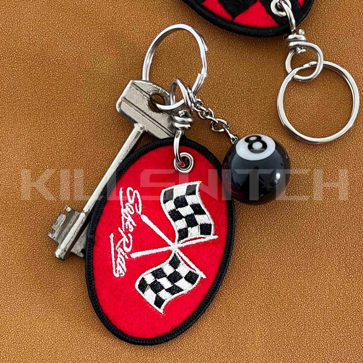 METALIZE™ Vintage Motorcycle Handmade Embroidered Keychain - F NO KEYS - decor