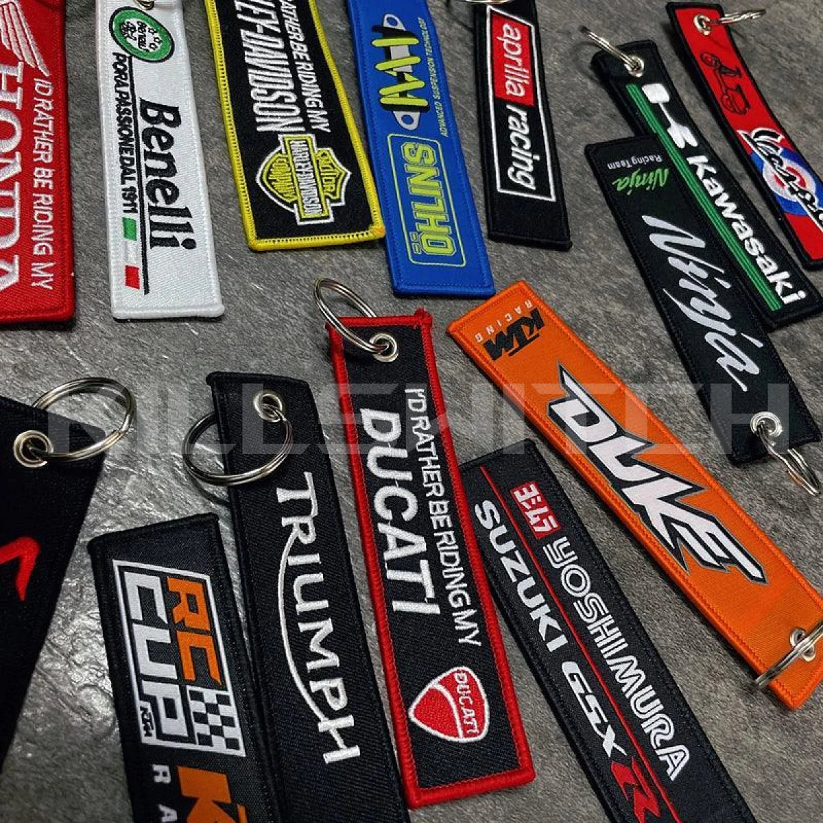 Motorcycle Brand Embroidered Keychain - decor