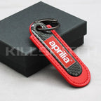 Motorcycle Carbon Fiber Leather Keychain - APRILIA-RED - decor