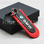 Motorcycle Carbon Fiber Leather Keychain - BMW-RED - decor
