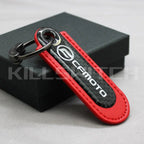 Motorcycle Carbon Fiber Leather Keychain - CFMOTO-RED - decor