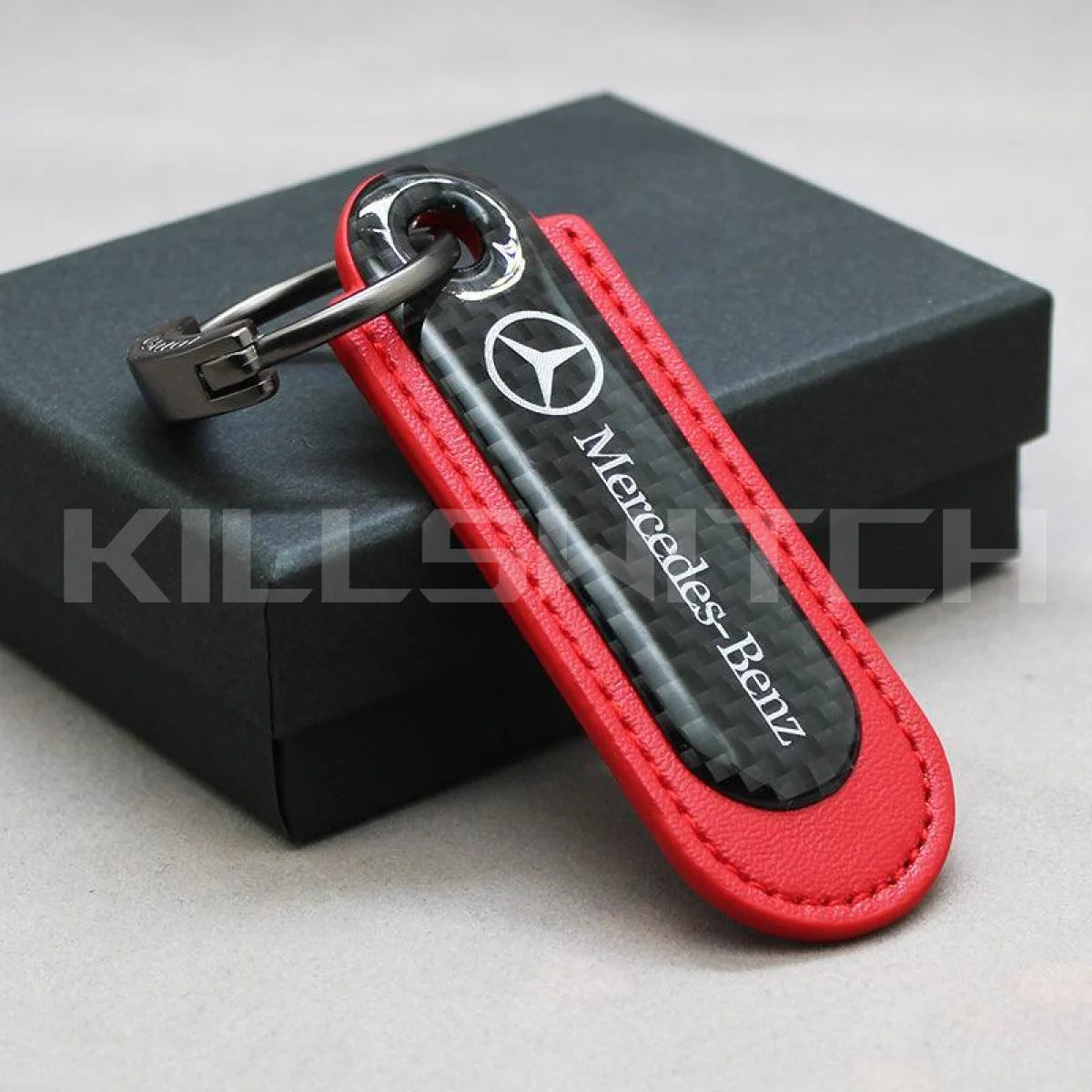 Motorcycle Carbon Fiber Leather Keychain - decor