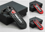 Motorcycle Carbon Fiber Leather Keychain - decor