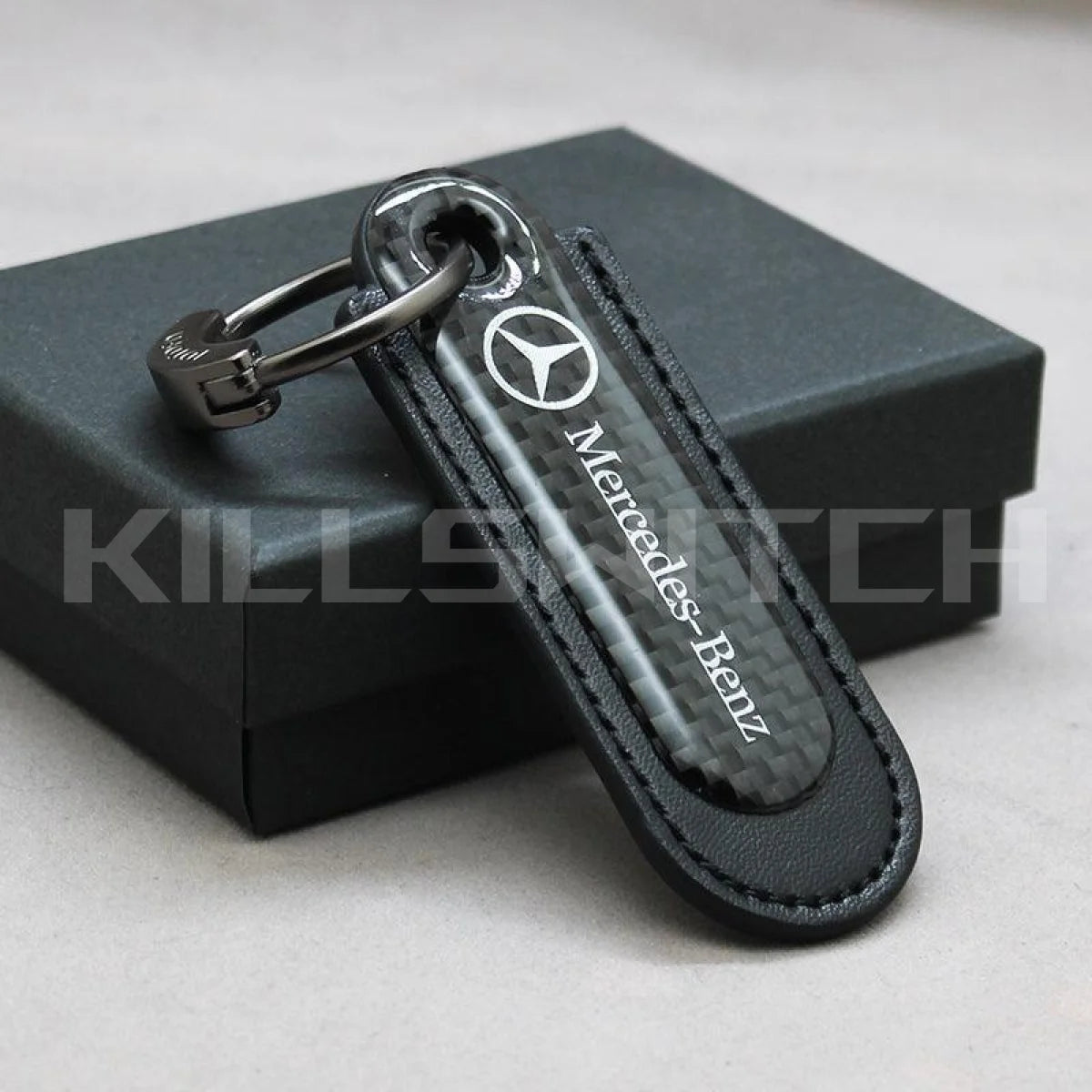 Motorcycle Carbon Fiber Leather Keychain - decor