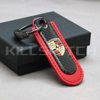 Motorcycle Carbon Fiber Leather Keychain - decor