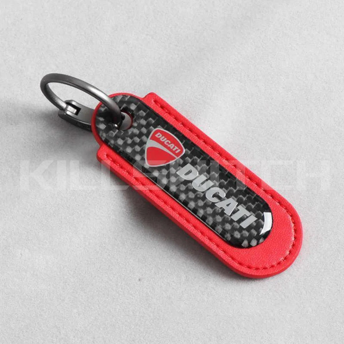 Motorcycle Carbon Fiber Leather Keychain - decor