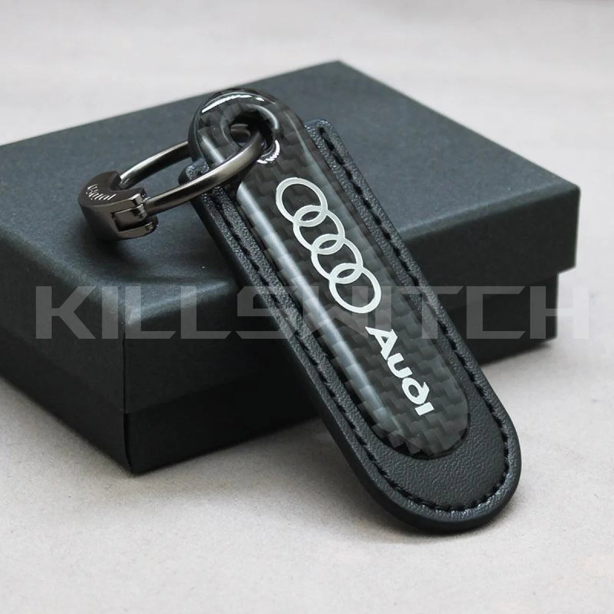 Motorcycle Carbon Fiber Leather Keychain - decor