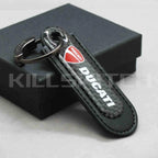 Motorcycle Carbon Fiber Leather Keychain - DUCATI-BLACK - decor