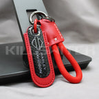 Motorcycle Carbon Fiber Leather Keychain - HARLEY DAVIDSON-RED with braided leather rope Loop - decor