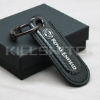Motorcycle Carbon Fiber Leather Keychain - ROYAL ENFIELD-BLACK - decor