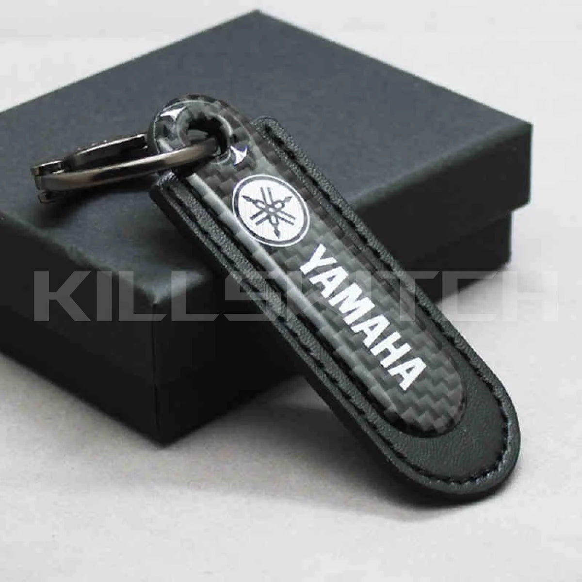 Motorcycle Carbon Fiber Leather Keychain - YAMAHA-BLACK - decor