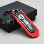 Motorcycle Carbon Fiber Leather Keychain - YAMAHA-RED - decor