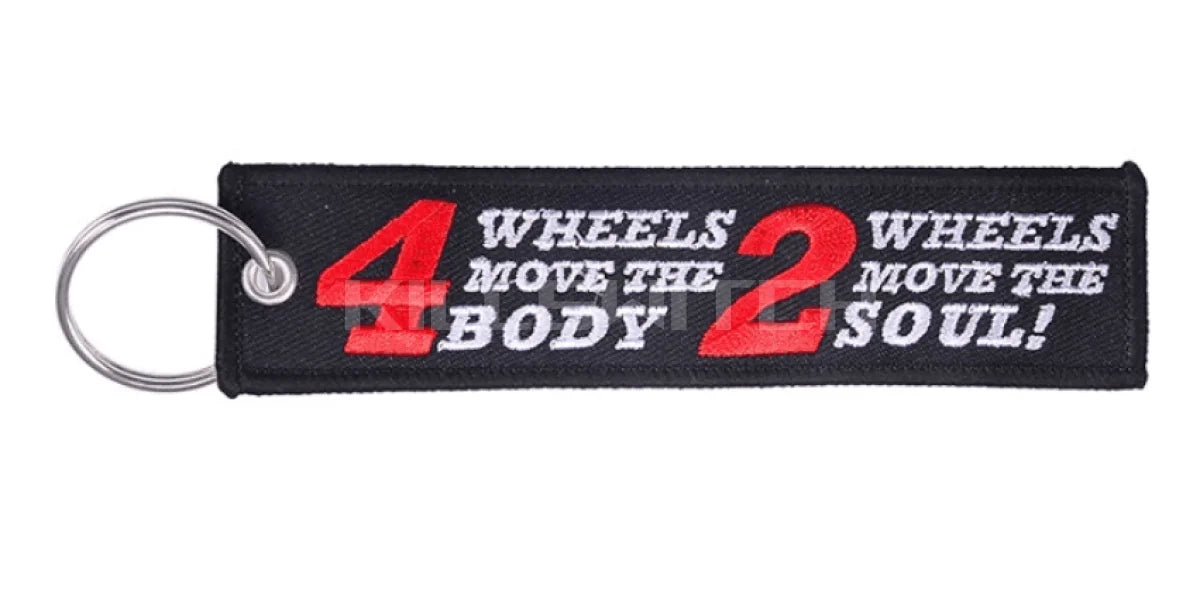 Motorcycle Embroidered Keychain - 4 WHEELS - decor