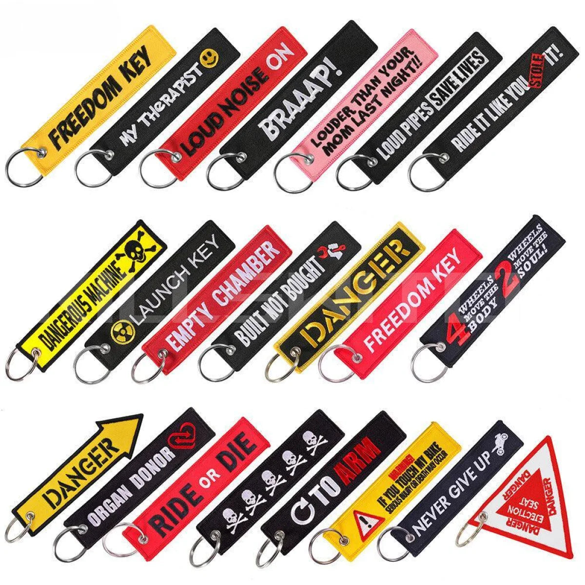 Motorcycle Embroidered Keychain - decor