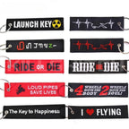 Motorcycle Embroidered Keychain - decor