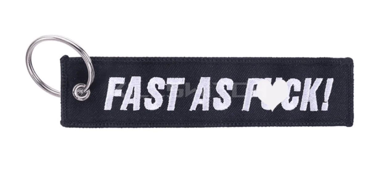 Motorcycle Embroidered Keychain - FAST AS FUCK - decor