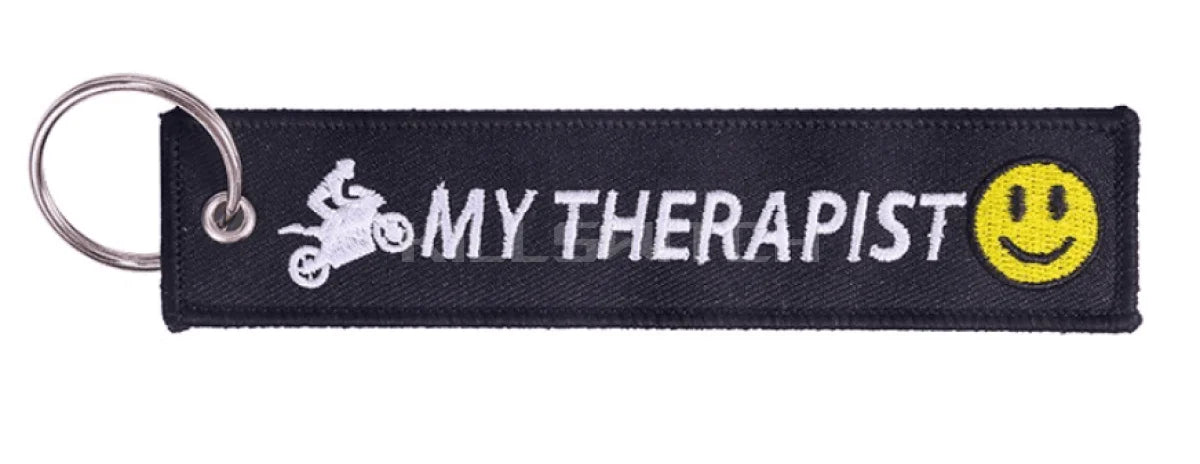 Motorcycle Embroidered Keychain - MY THEROPIST - decor