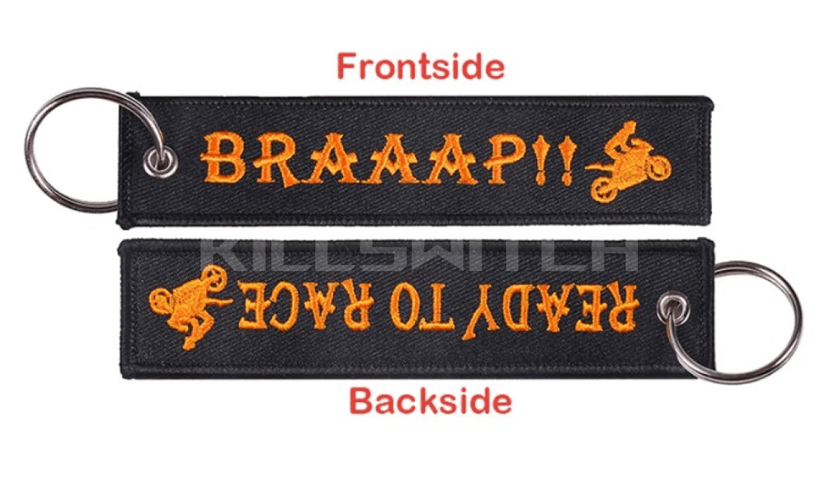 Motorcycle Embroidered Keychain - READY TO RACE - decor