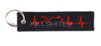 Motorcycle Embroidered Keychain - RED ECG - decor