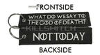 Motorcycle Embroidered Keychain - WHAT DO WE SAY - decor