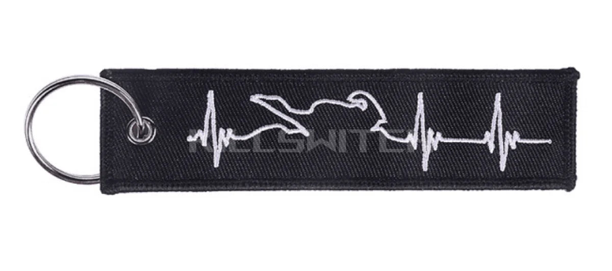 Motorcycle Embroidered Keychain - WHITE ECG - decor
