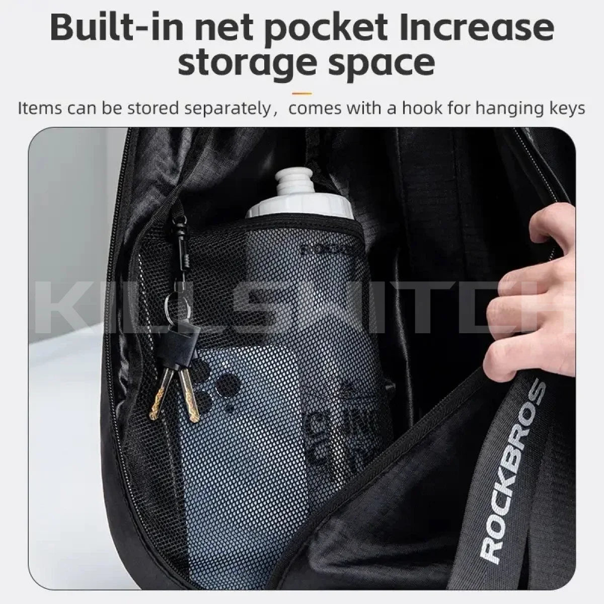 Motorcycle Helmet Backpack Large Capacity Travel Bags Reflective - Backpack-Black / CHINA