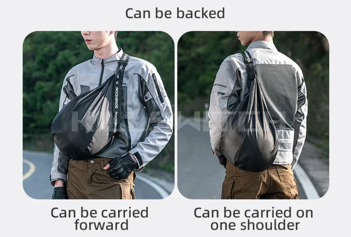 Motorcycle Helmet Backpack Large Capacity Travel Bags Reflective - Backpack-Black / CHINA