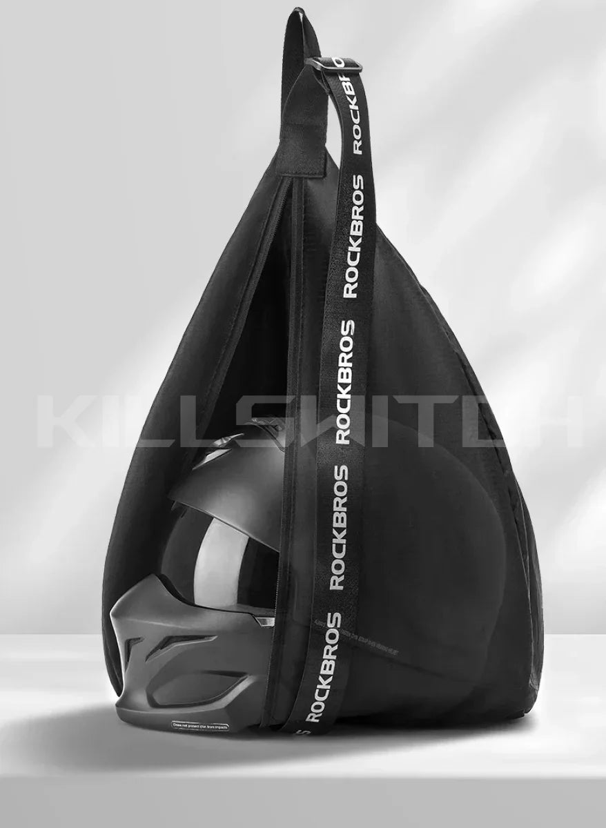 Motorcycle Helmet Backpack Large Capacity Travel Bags Reflective - Backpack-Black / CHINA