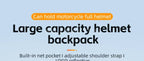 Motorcycle Helmet Backpack Large Capacity Travel Bags Reflective - Backpack-Black / CHINA