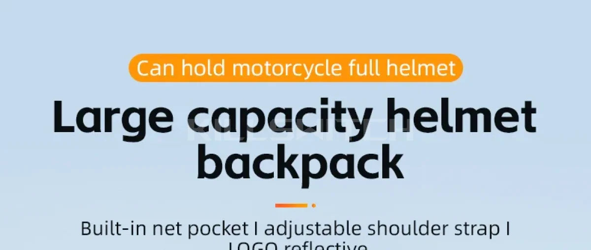 Motorcycle Helmet Backpack Large Capacity Travel Bags Reflective - Backpack-Black / CHINA