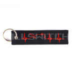 Motorcycle Keychain - Red heart electrogra